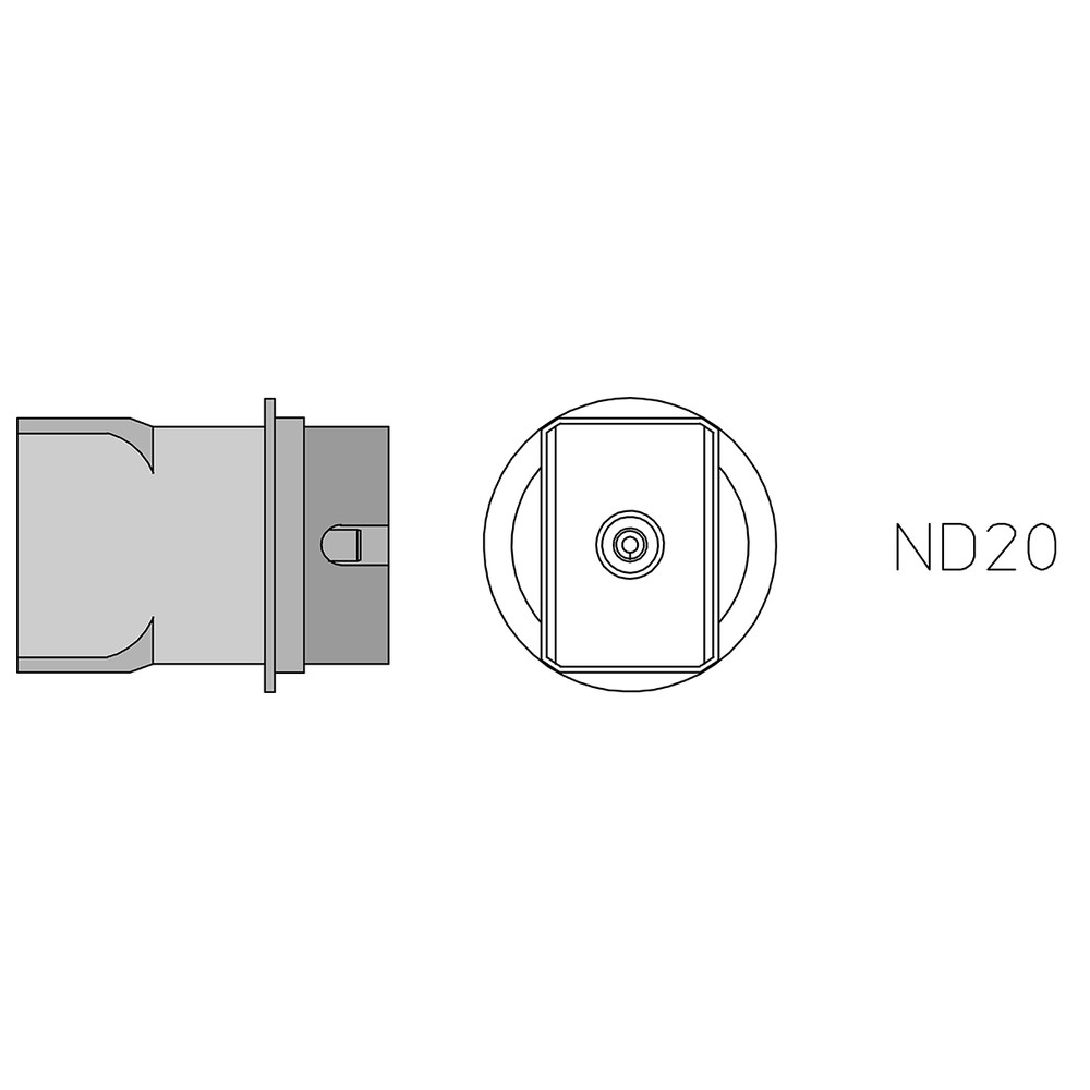 Hot gas nozzle type ND, ND20, 21.5 x 14.8 mm, 2 sides heated - 2