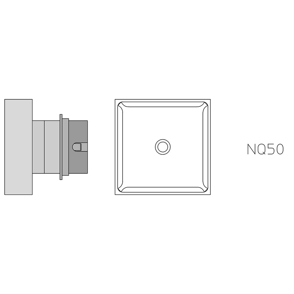 Varmluftsmunstycke typ NQ, NQ50, 36,0 x 36,0 mm, 4 sidor uppvärmt