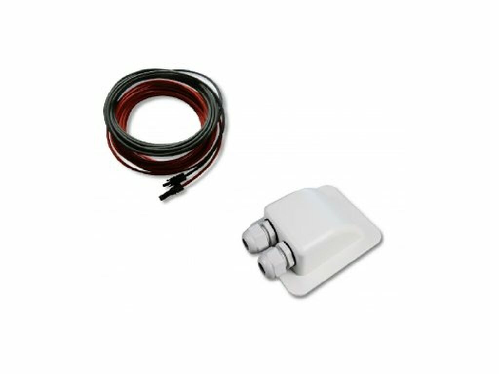 Cable entry 2-way, white, incl. cable 2 x 5m 4mm².