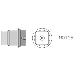 Hot gas nozzle type NQ, NQT25, 18.0 x 18.0 mm, 4 sides heated