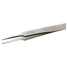Precision tweezers 5SA, fine straight, recessed tips