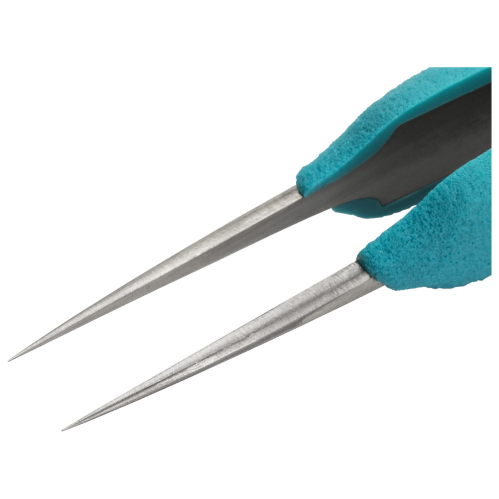 Precisionspincett E5SA, rak, mycket fina spetsar, ESD - 2