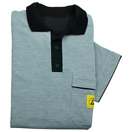 ESD polo shirt, with black collar, size 3XL, gray