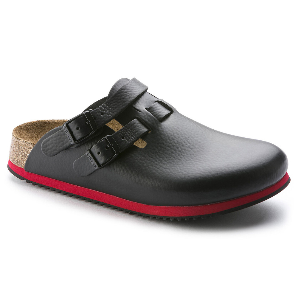 Clog Kay Superlauf, WB, Natural Leather, black/red, normal,