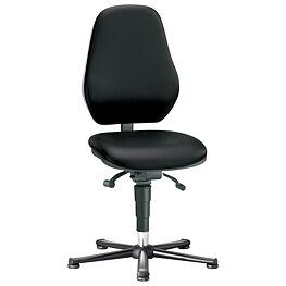 Basic 1 Swivel Chair, with glides, ESD, synthetic leather, fixed/tilt