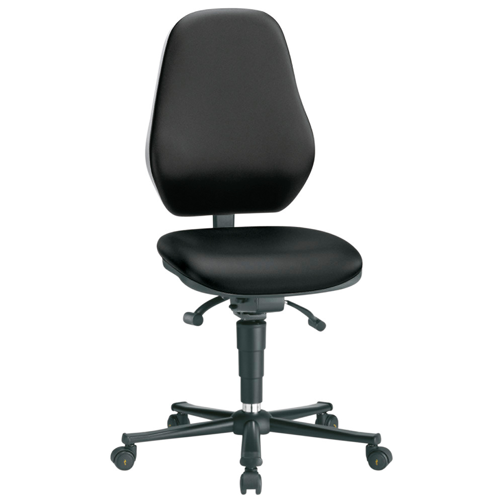 Basic 2 swivel chair, with casters, ESD, synthetic leather, fixed/tilt
