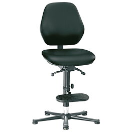 Basic 3 Swivel Chair, with glides, ESD, synthetic leather, permanent contact