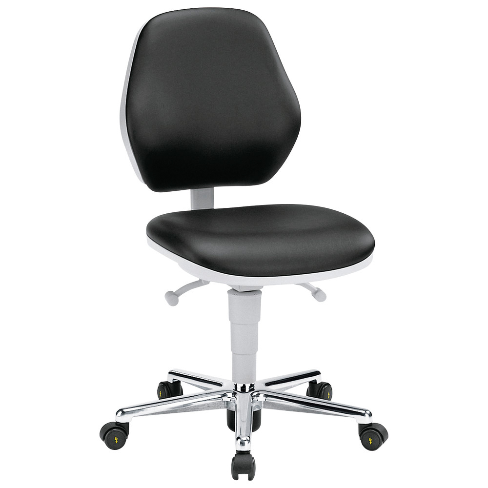 Cleanroom Chair Basic 2, with casters, ESD, seat height 470–610 mm, 430 mm