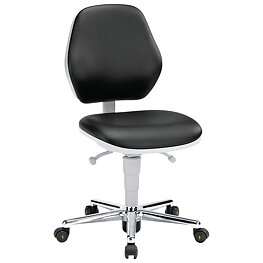 Cleanroom Chair Basic 2, with casters, ESD, seat height 470–610 mm, 430 mm