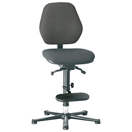 Basic 3 Swivel Chair, with glides, ESD, blue, permanent contact/tilt