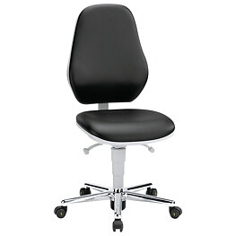 Cleanroom Chair Basic 2, with casters, ESD, seat height 470–610 mm, 530 mm