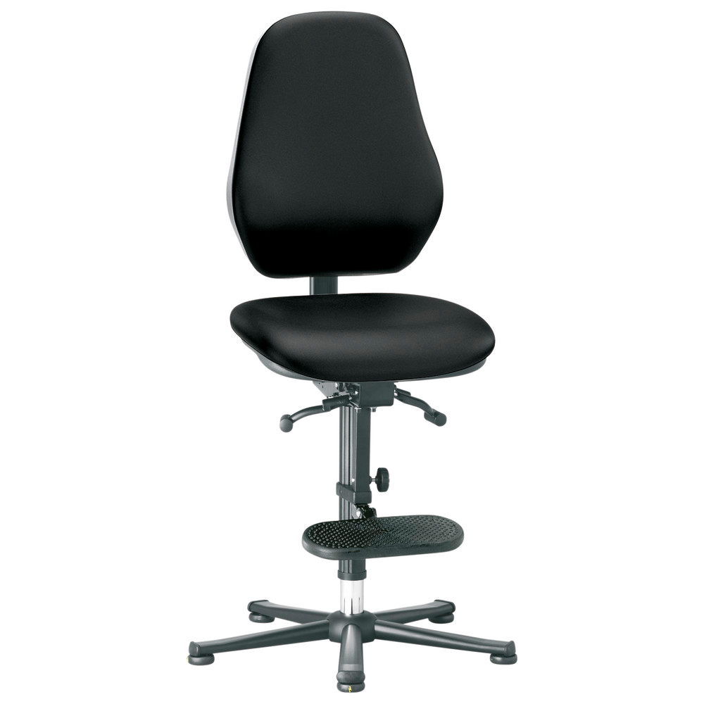 Basic 3 swivel chair, with glides, ESD, synthetic leather, synchronous mechanism