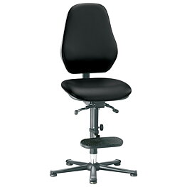 Basic 3 swivel chair, with glides, ESD, synthetic leather, synchronous mechanism