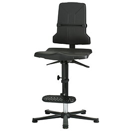 Arbetsstol Sintec 3, med glidfötter/uppstigningshjälp, ESD, permanent kontakt