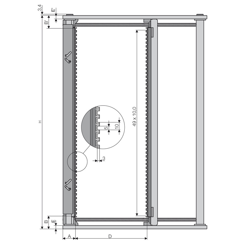 PCB magazine Series 700, 535 x 460 x 563 mm, 716.2/polycarbonate - 3