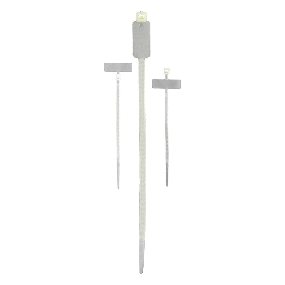 Cable ties with labeling area, natural color, 2.5 mm, 100 mm