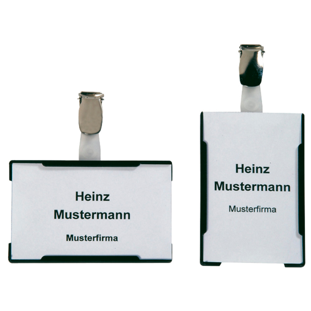 ID card pockets, with clip, landscape format