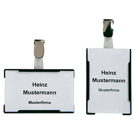 ID card pockets, with clip, landscape format
