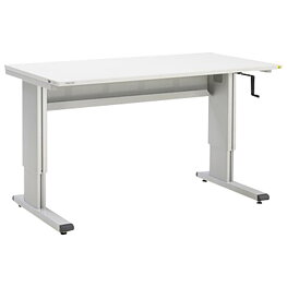 Arbetsbord WB, höjdjusterbart, ESD, 800 x 1 500 mm, vev