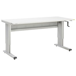 Arbetsbord WB, höjdjusterbart, ESD, 800 x 1 800 mm, vev