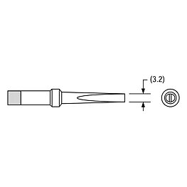 Lödspets för Weller PT-serien, mejselformad, PT C9/3,2 mm, rak