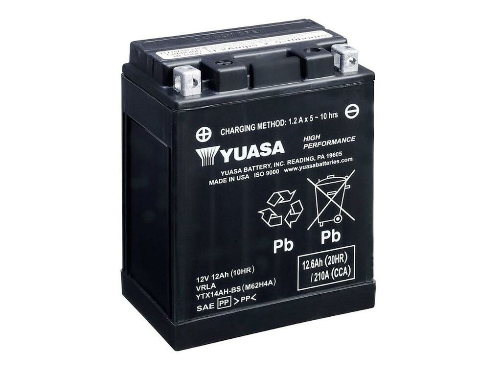 Yuasa Mc batteri  YTX14AH-BS Hög Effekt AGM 12v 12,6 Ah