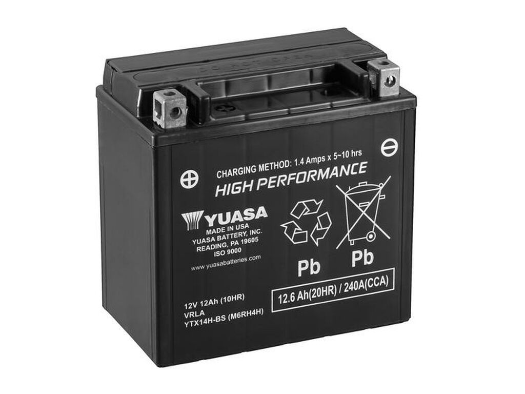 Yuasa Mc batteri  YTX14H-BS Hög Effekt AGM 12v 12,6 Ah