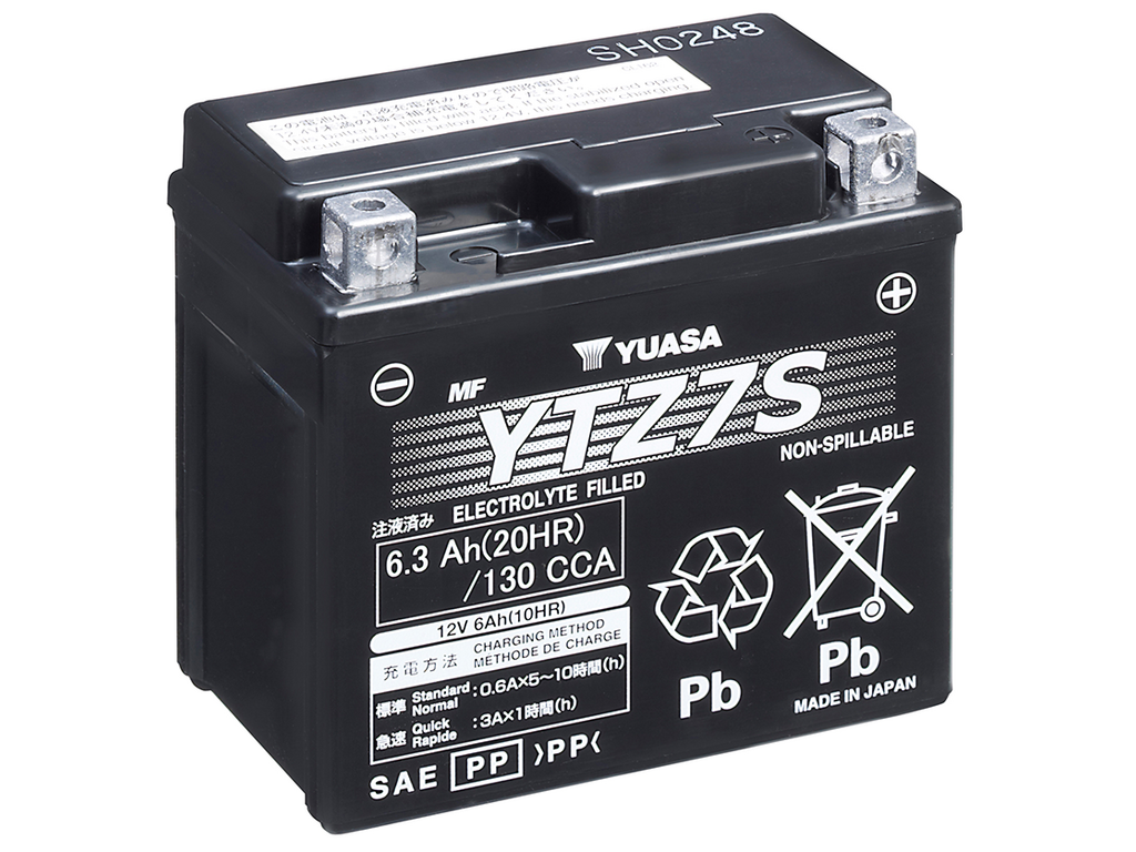 Yuasa Mc batteri  YTZ7S Hög Effekt AGM 12v 6,3 Ah - 2