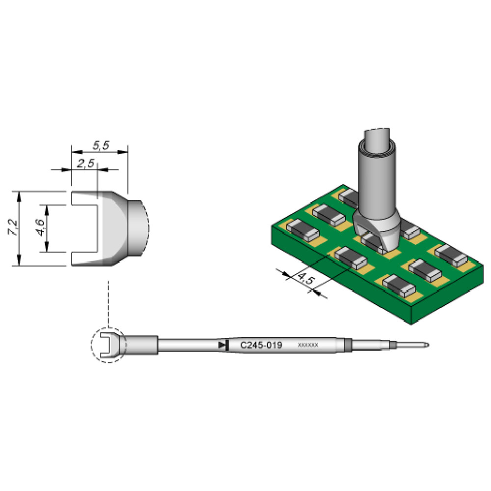 Solder cartridge C245-315, QFP 15 x 15 - 2