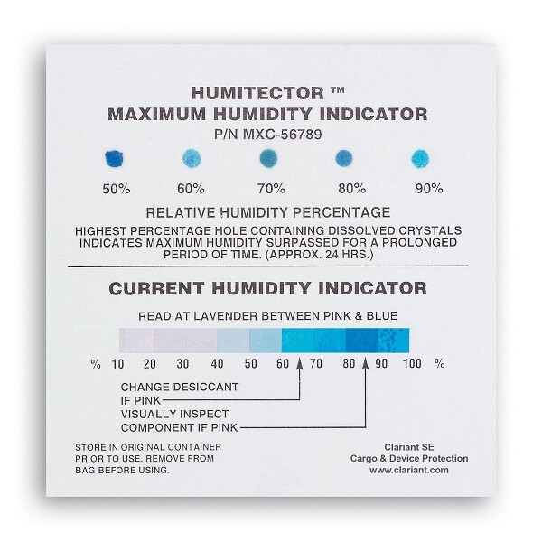 Humidity indicator 50-90% rH, irrev., 10-100% rH rev.