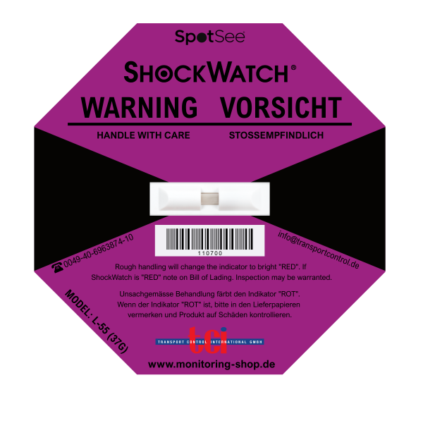 ShockWatch L-55, violet, 37 g / 50 ms