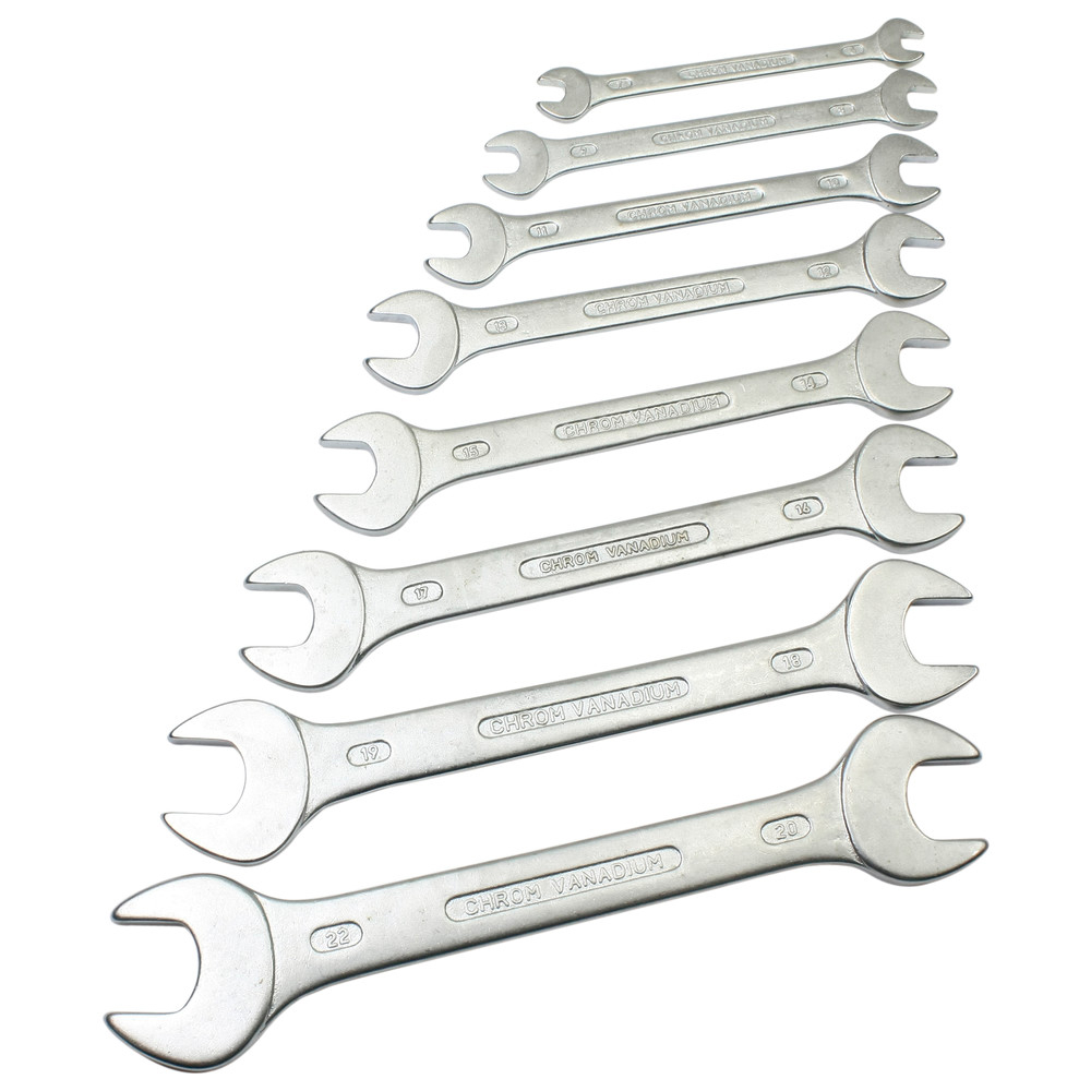 Open-end wrench set DIN 3110, 8-piece, 6–22 mm - 2
