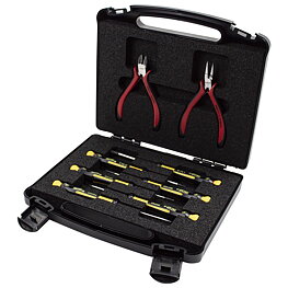 Electronics pliers and precision screwdriver set, 8-piece, ESD