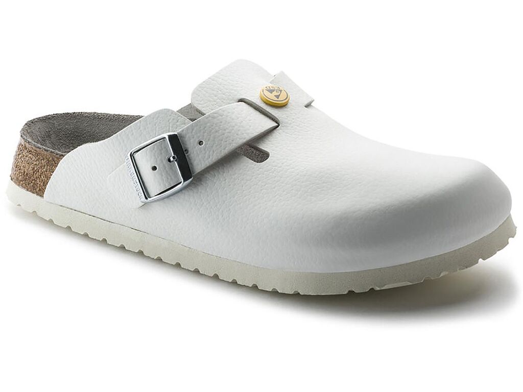 ESD clog BOSTON ESD natural leather 61370, white, normal, 42
