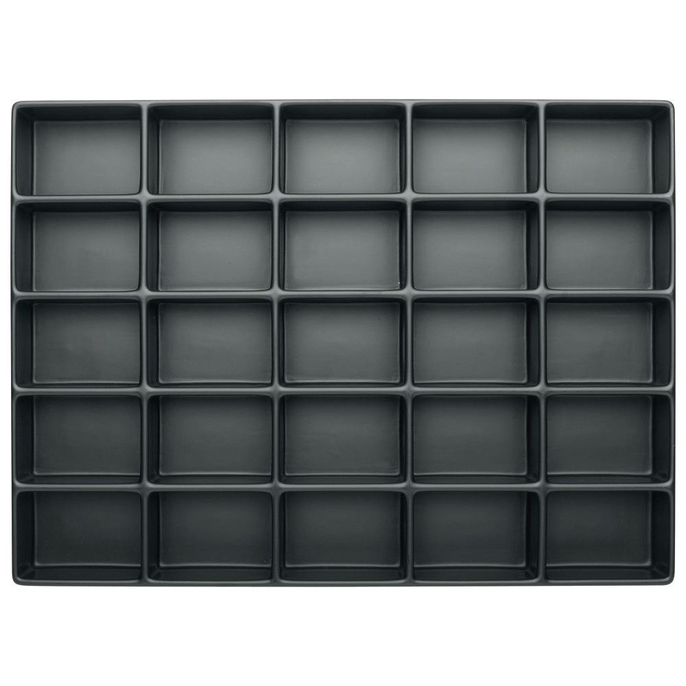 Djupdragen bricka 40 mm, ESD, 25 fack, 45 x 63 mm