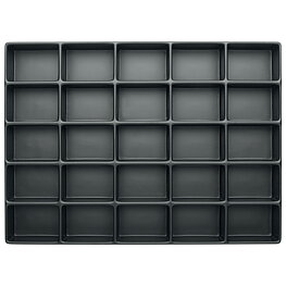 Djupdragen bricka 40 mm, ESD, 25 fack, 45 x 63 mm