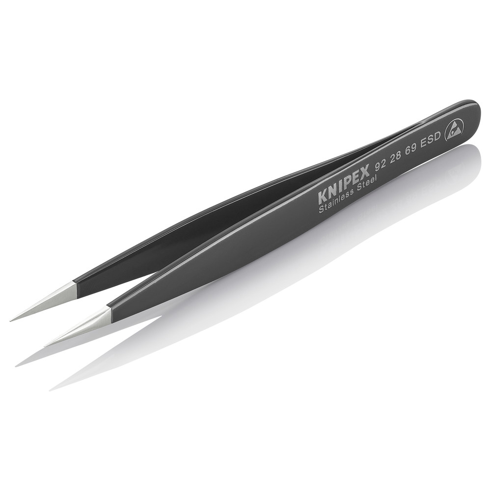 ESD Precision Tweezers, Straight, Smooth Gripping Surfaces - 2