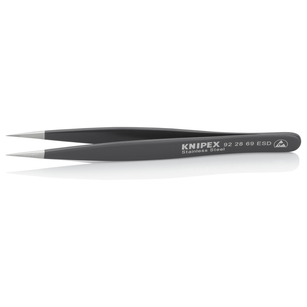 ESD Precision Tweezers, Straight, Smooth Gripping Surfaces