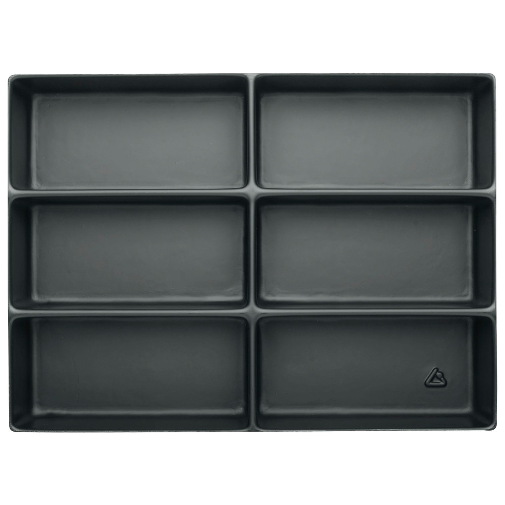 Djupdragen bricka 60 mm, ESD, fack 6 st, 75 x 160 mm