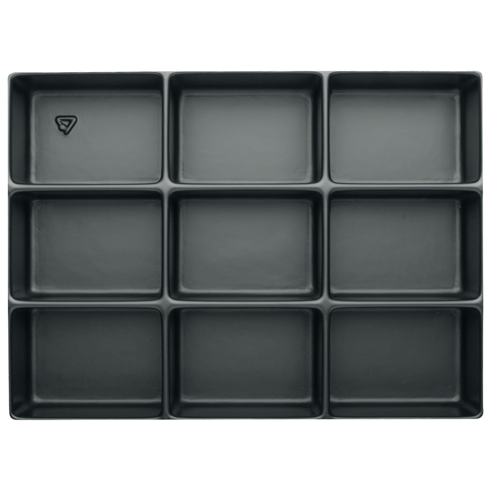 Djupdragningsbricka 60 mm, ESD, fack 9 st, 75 x 105 mm