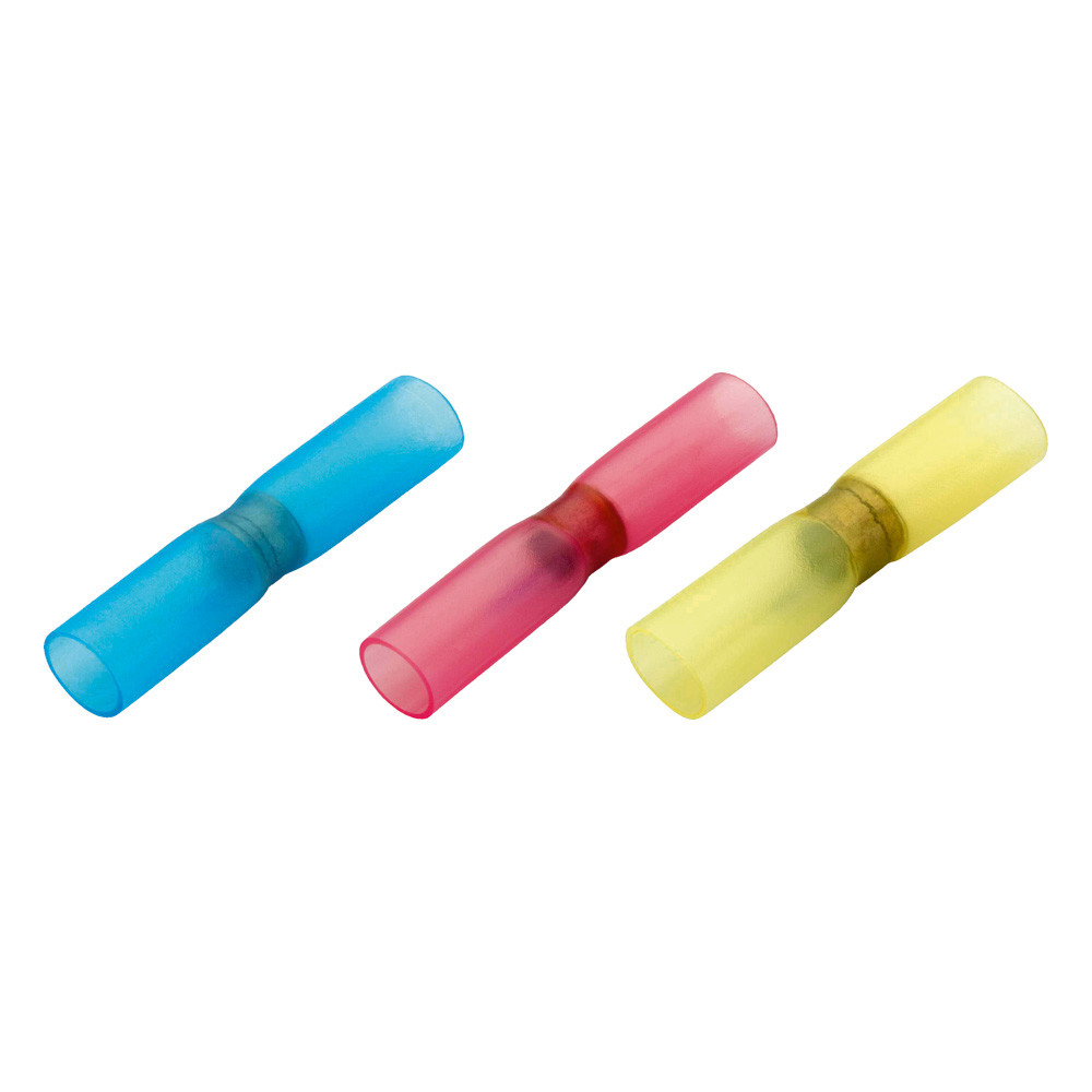 Solder connectors with heat-shrink insulation, red, 0.5–1.5 mm²