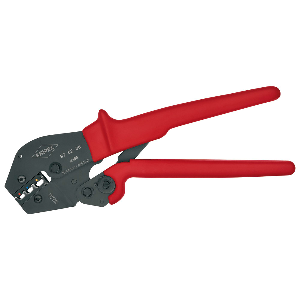 Crimpnyckel, 0,5–6,0 mm², isolerade kabelskor, stick- och skarvkontakter
