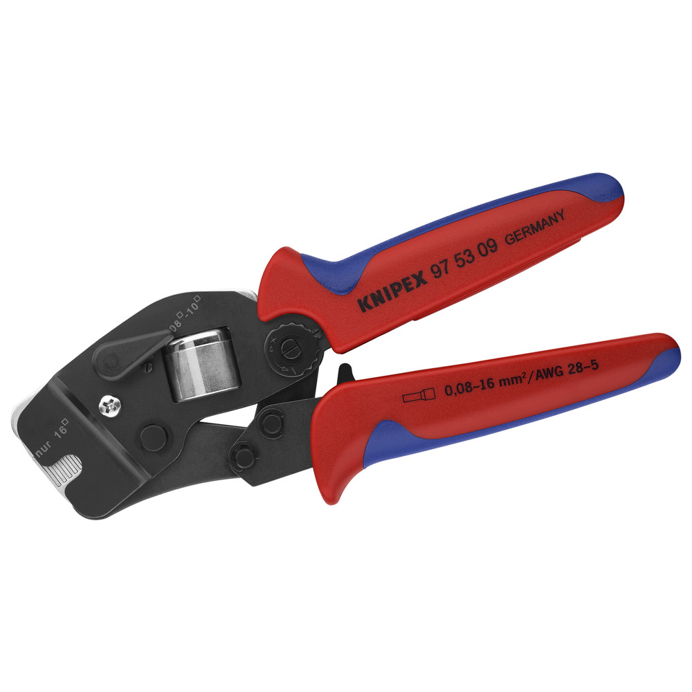 Self-adjusting crimping pliers for wire end ferrules, 0.08–10+16 mm², front