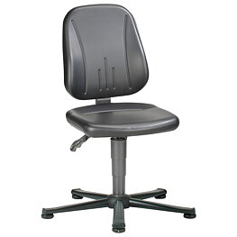 Arbetsstol Unitec 1 med glidfötter, ESD, svart (konstläder)