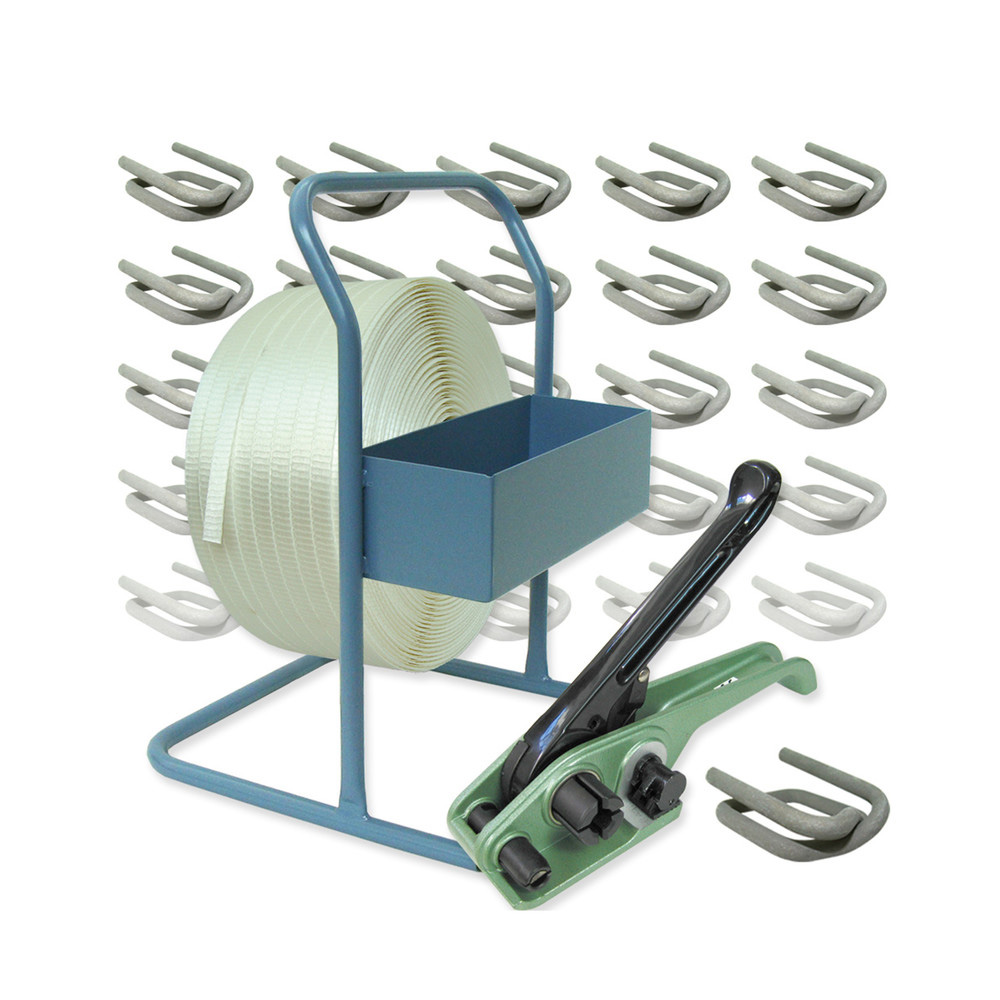 Strapping set 25 mm, with tensioner and dispenser