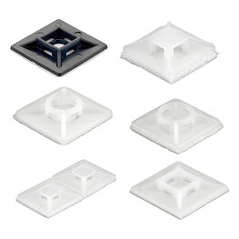 Mounting base, 12.5 x 12.5 x 3.2 mm, natural, adhesive