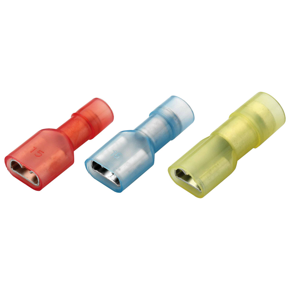 Flat plug sleeve, fully insulated, 1.5–2.5 mm², 2.8 x 0.5 mm, blue