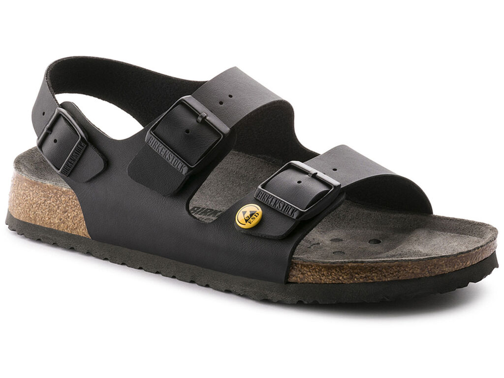 ESD sandals MILANO 38 black, narrow, heel strap