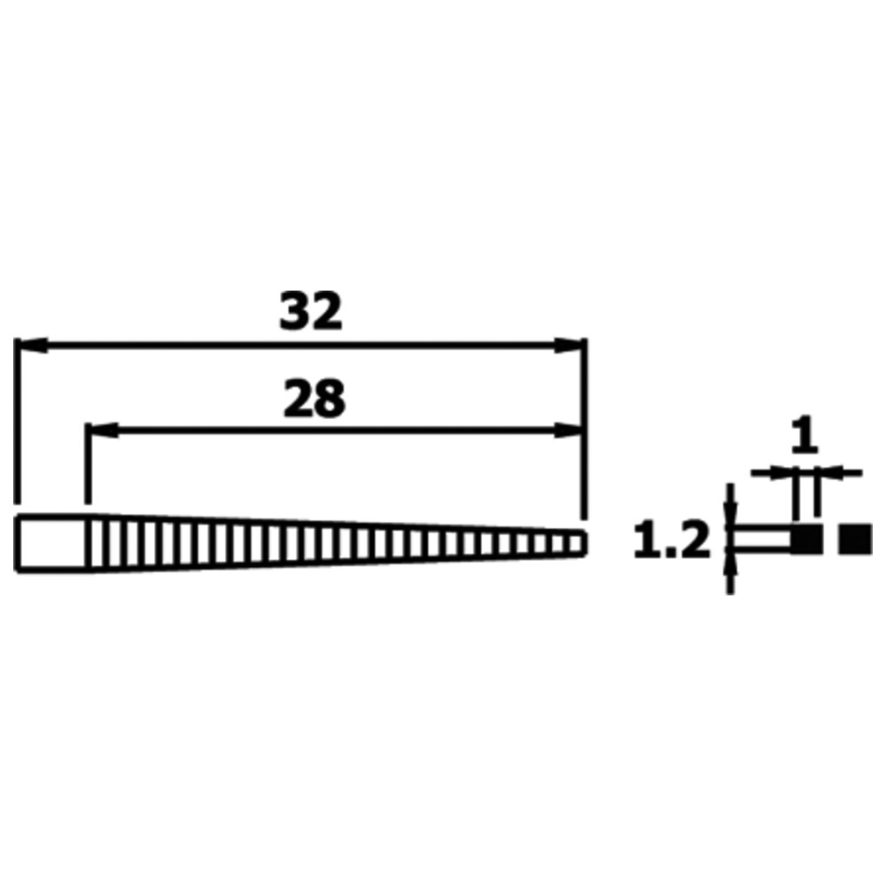 Mini-plattång, lång, greppytor räfflade, 1,2 mm, ESD-handtag - 2