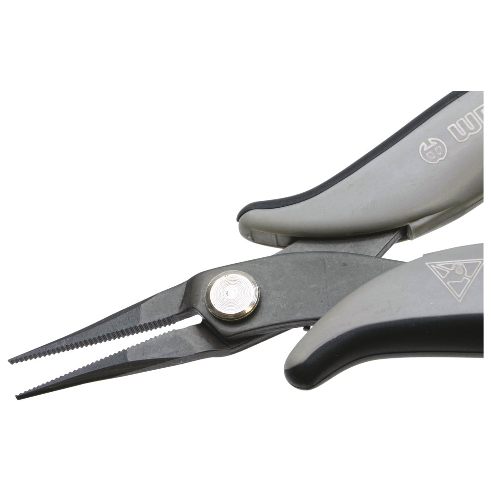 Mini flat-nose pliers, smooth gripping surfaces, 1.2 mm, ESD handles